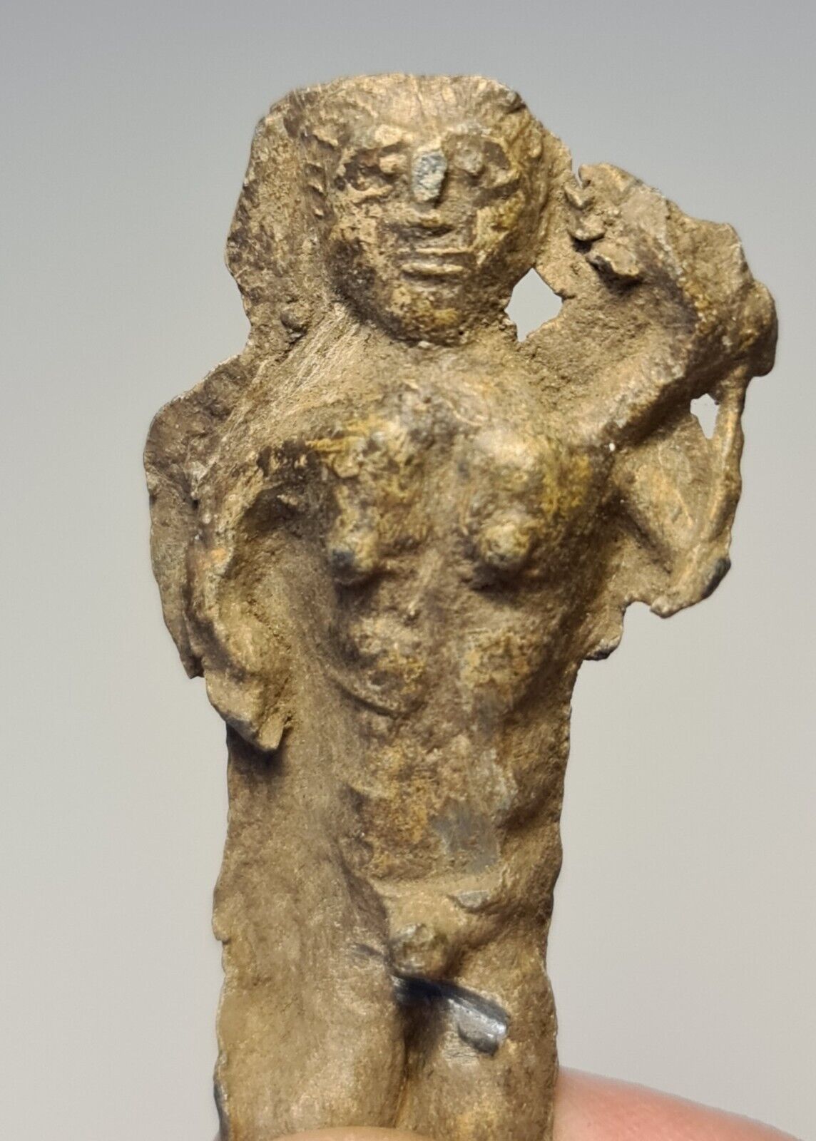 Ancient Roman votive lead figure of a man.1st to 3rd Century AD, Rare