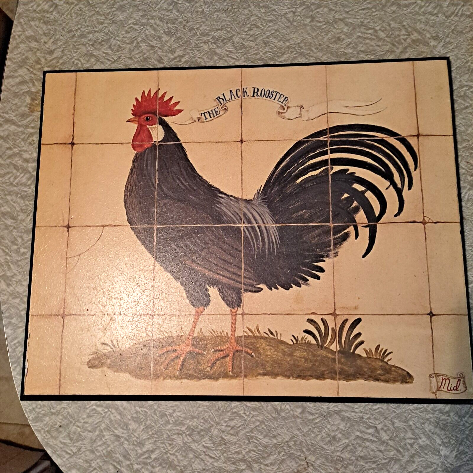 BEAUTIFUL FARM COUNTRY THEME KIRKLANDS THE BLACK ROOSTER CHICKEN WALL PLAQUE