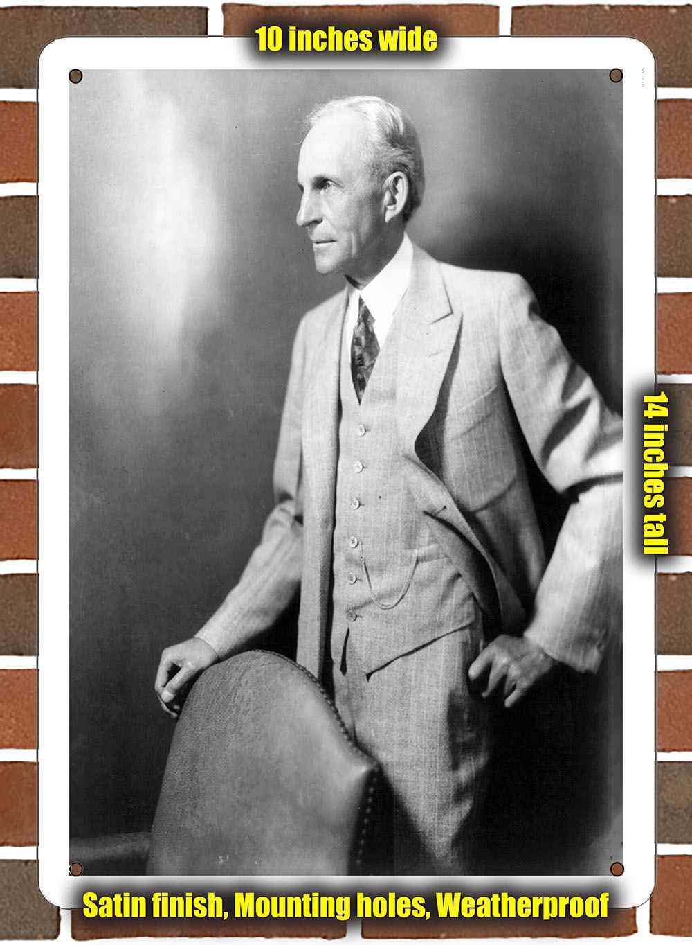 Metal Sign - 1934 Henry Ford Portrait- 10x14 inches