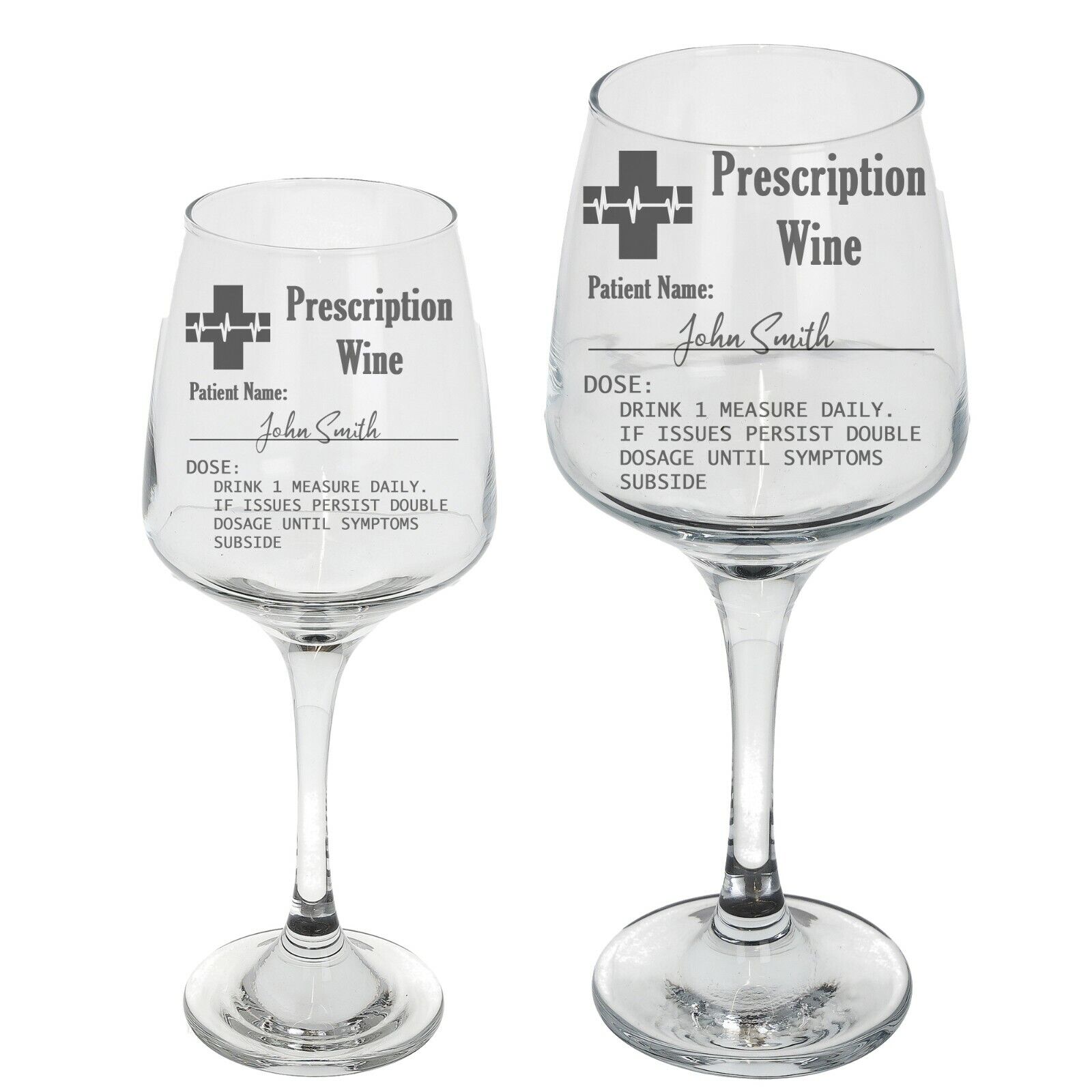 Personalised Engraved Novelty Wine Glass Prescription Wine Christmas Birthday