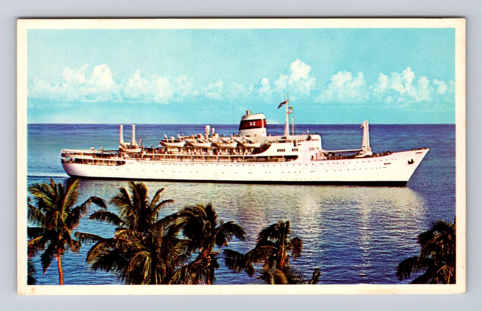 Miami FL-Florida, SS Miami, Ship, Transportation, Antique, Vintage Postcard