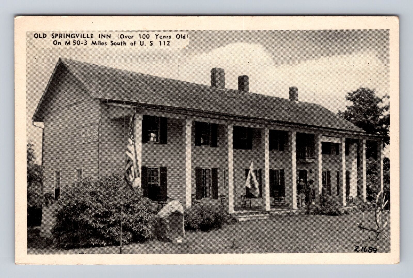 Onsted MI-Michigan, Historic Springville Inn, Advertising, Vintage Postcard