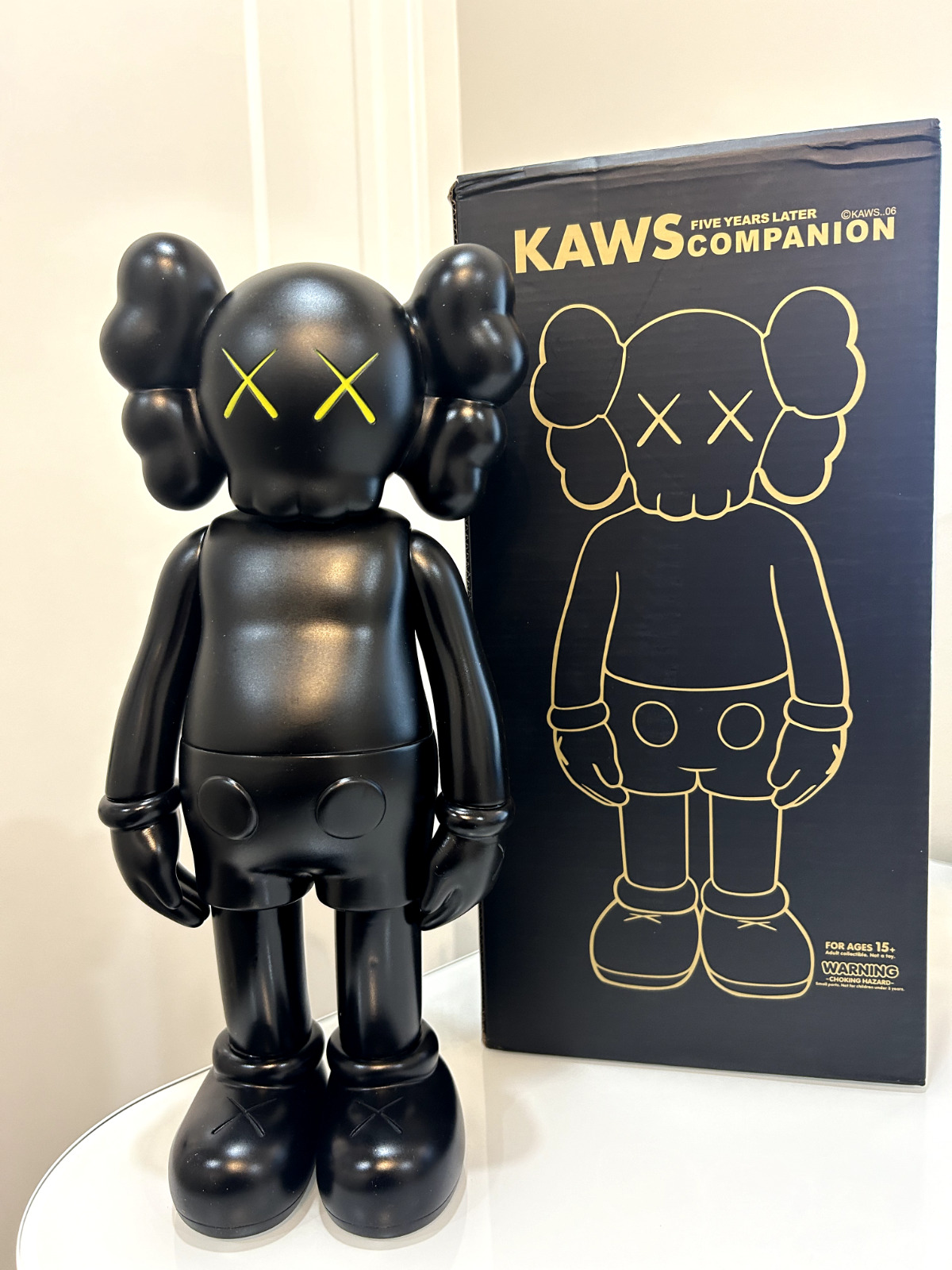 Kaws Figure 37cm Black: Collectible Art Toy Home Deco