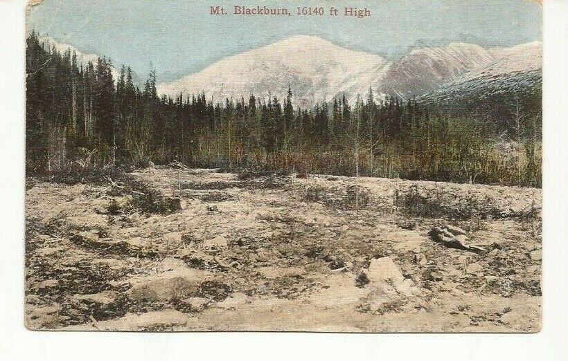 Alaska Mount Blackburn c.1915 Vintage Postcard D7