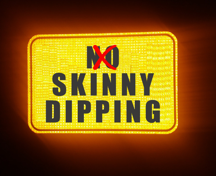 NO SKINNY DIPPING road sign, 18X12, Bar sign, Man Cave, swimming pool sign,