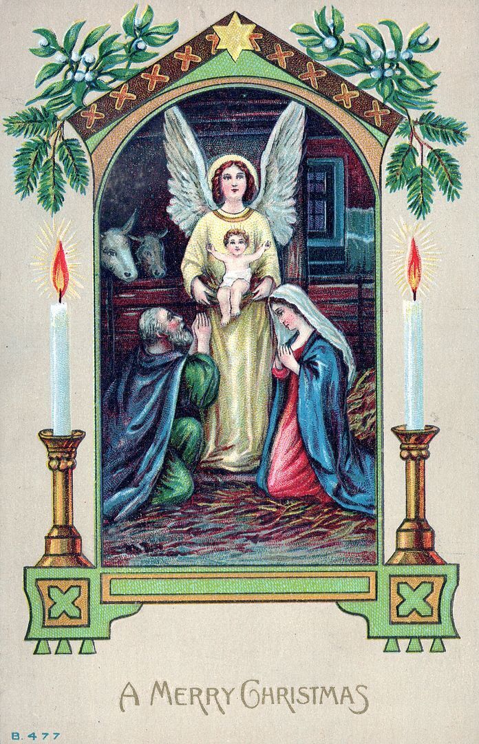 CHRISTMAS - Angel And Child A Merry Christmas Postcard