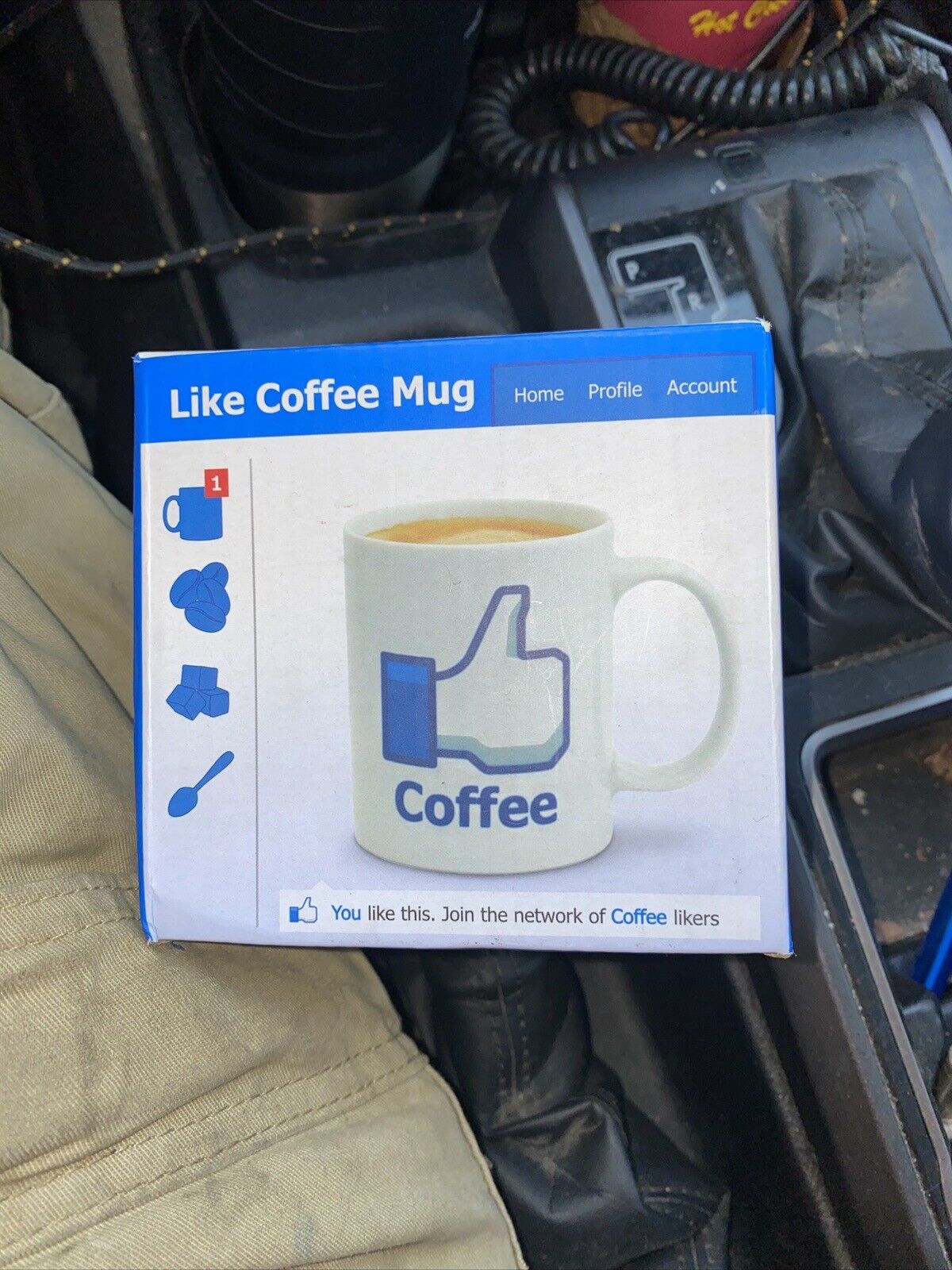 Facebook Social Media Thumbs-Up Icon Double Sided Ceramic Coffee Mug Cup In Box 