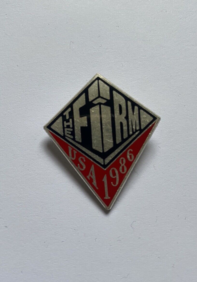 The Firm Tock Band USA 1986 Enamel Badge Jimmy Page RARE