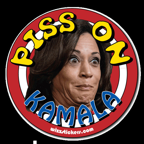 Kamala Harris Target Toilet Urinal Sticker (Piss on Kamala) by wizzstickers
