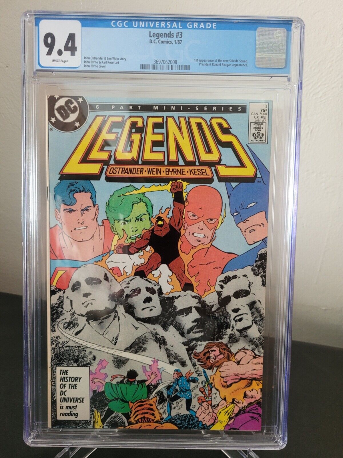 LEGENDS #3 CGC 9.4 GRADED 1987 DC COMICS 1ST APPEARANCE OF NEW SUICIDE SQUAD