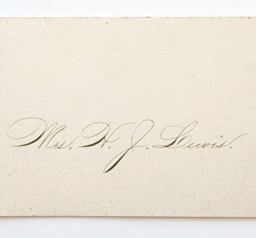 1850s-60s Hand Signed H.J. Lewis Business Card Victorian RARE Poet Boston