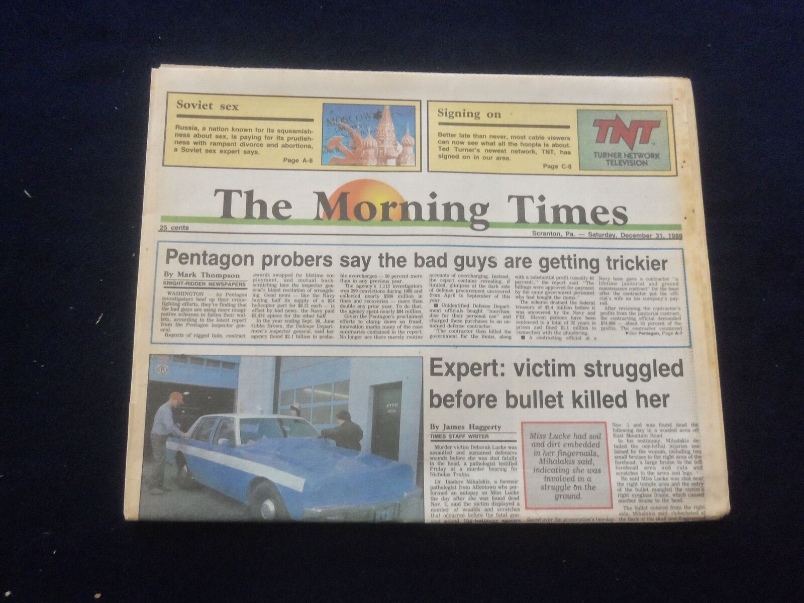 1988 DEC 31 THE MORNING TIMES NEWSPAPER-SCRANTON, PA-BAD GUYS TRICKIER - NP 6136