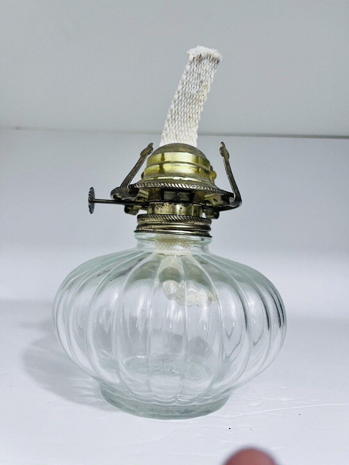 Vintage clear Glass oil lamp made in USA