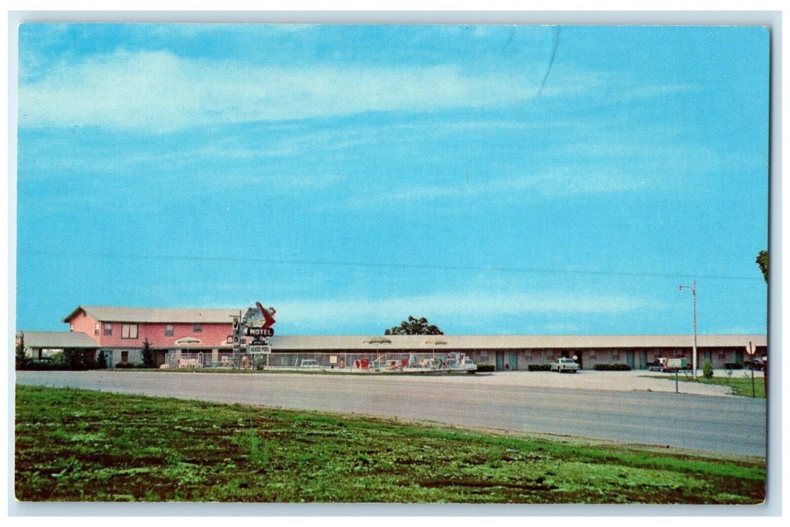 c1960's Oasis Motel And Swimming Pool Harrison Arkansas AR Vintage Postcard