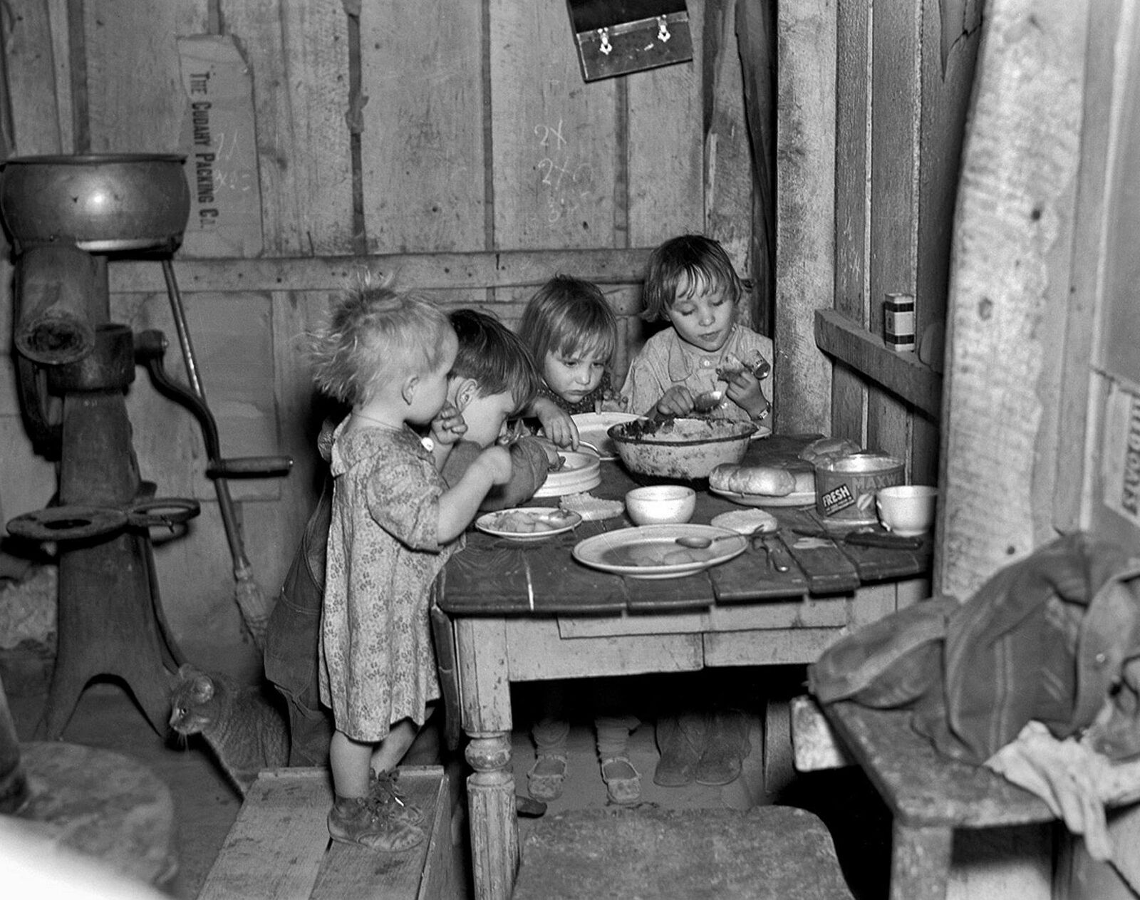 1936 CHRISTMAS DINNER POTATOES & CABBAGE Depression Era PHOTO  (222-V)