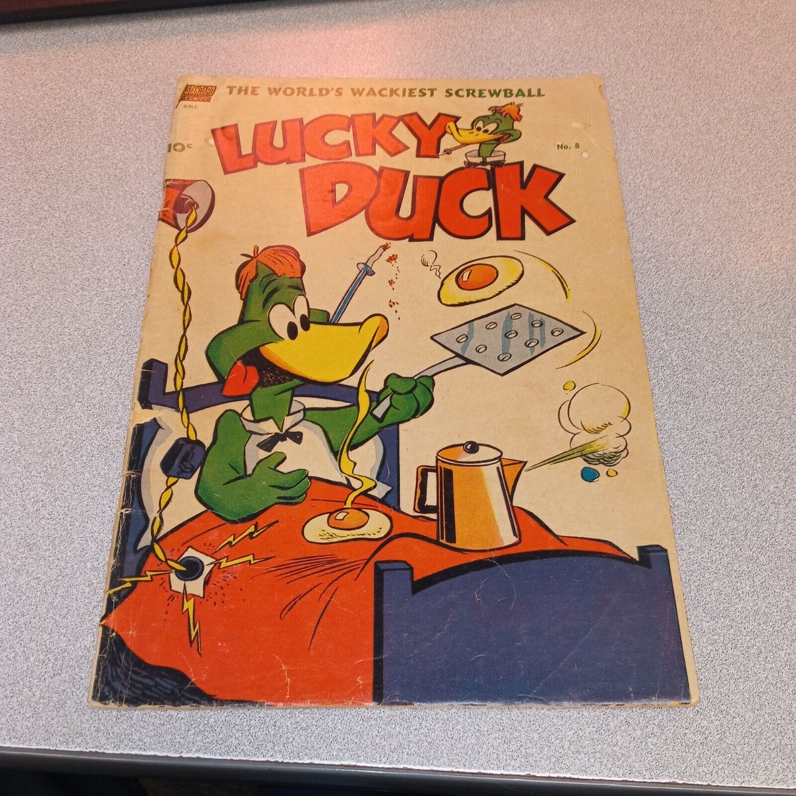 Lucky Duck #8 1953 Standard scarce Final issue Irving Spector-bizarre golden age