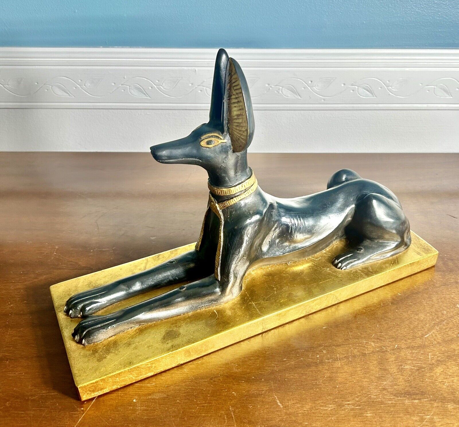 Vintage Egyptian Jackel Anubis Statue Artisans Guild International AGI RARE dog