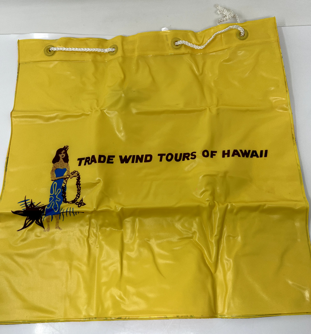 Vintage Tiki Hawaii 7O’s Tote Bag Trade Wind Tours Hula Girl Floral Beach Cooler