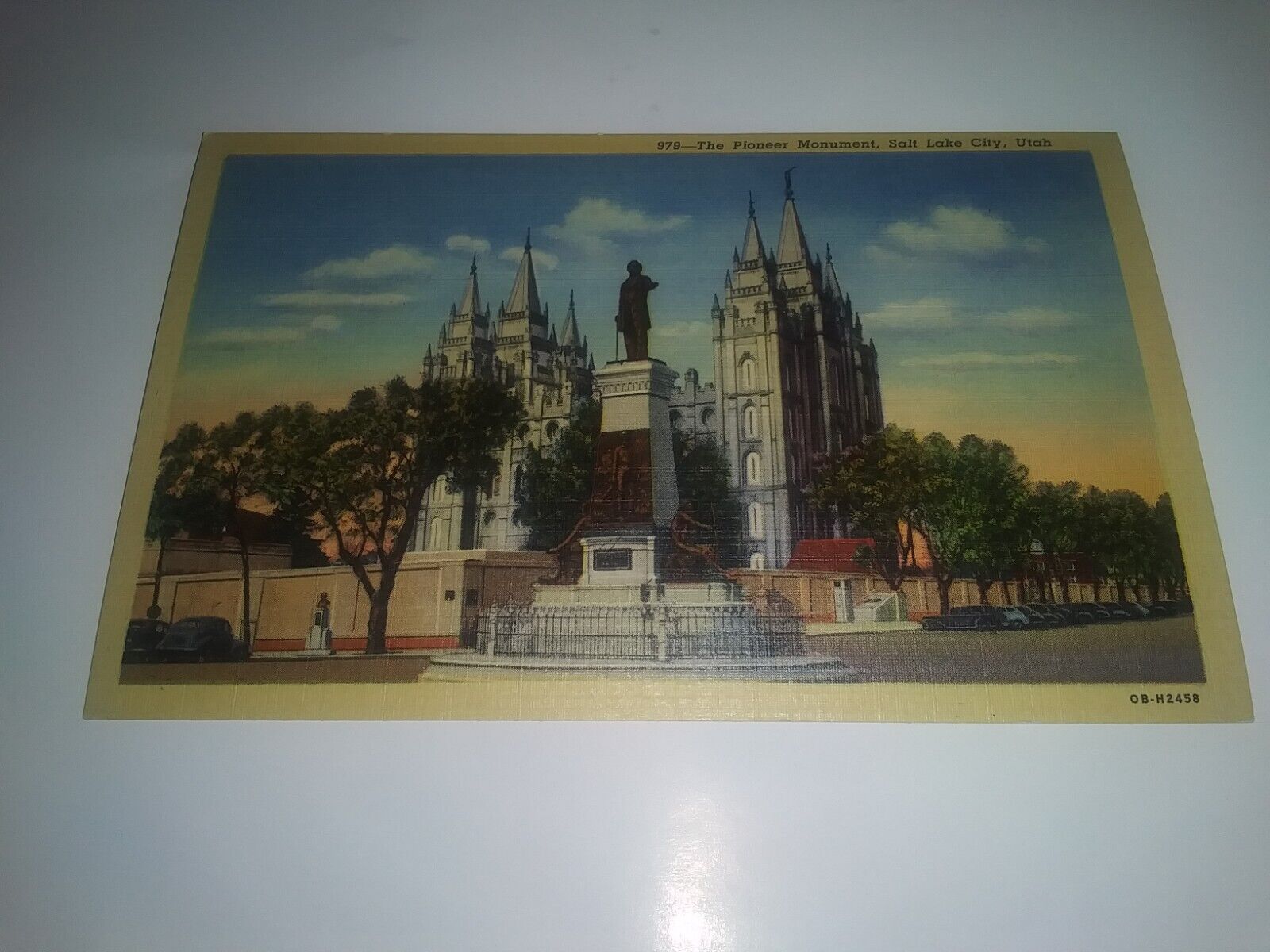 Vintage The Pioneer Monument Salt Lake City Utah Postcard