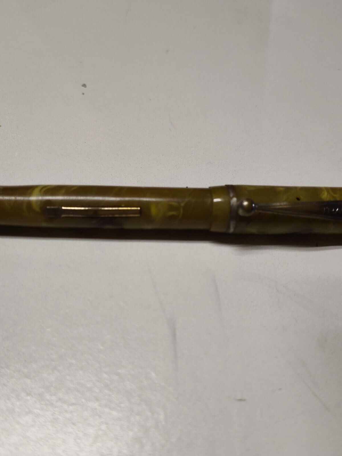 Vintage Green Marble Travelers 14kt Gold Tip Fountain Pen