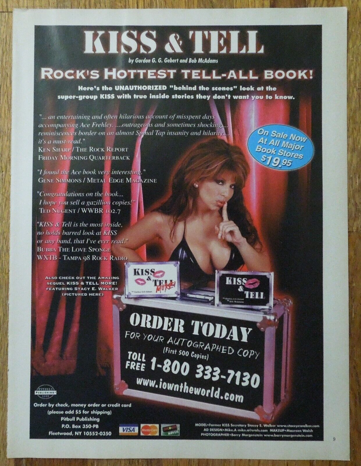 1999 KISS & TELL Rock's Hottest Tell-All Book Magazine Ad