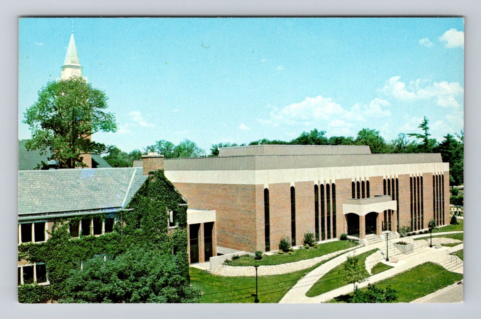 Wheaton Il-Illinois, Wheaton College Library, Antique Vintage Souvenir Postcard