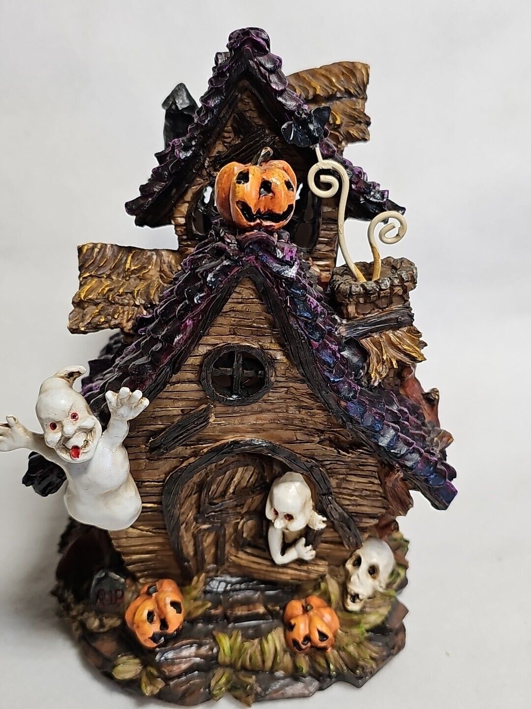 Vtg Scary Halloween House Ghosts Pumpkins Eerie Sounds Lights Up 
