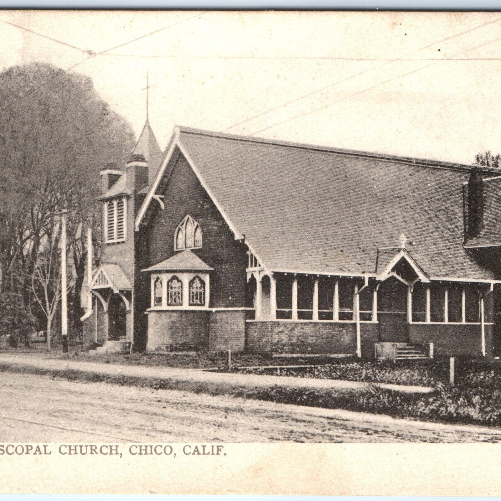c1910s Chico, Cali. St. John\'s Episcopal Church Building Collotype Photo PC A153
