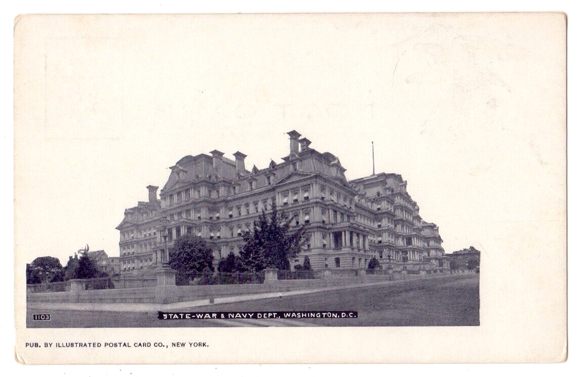 Washington D. C. c1905 State, War and Navy Department Building, undivided back