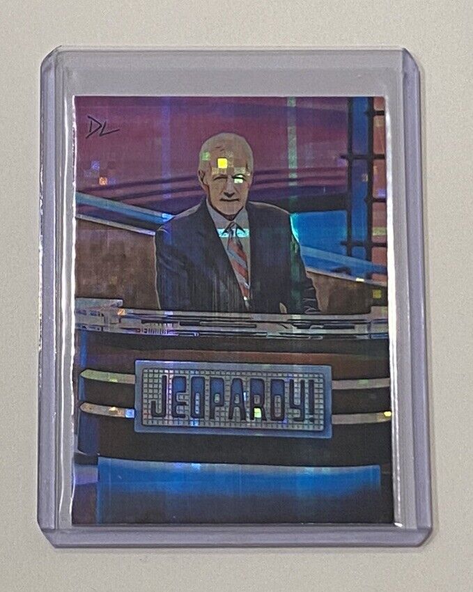 Alex Trebek Limited Edition Artist Signed Jeopardy Refractor Trading Card 1/1