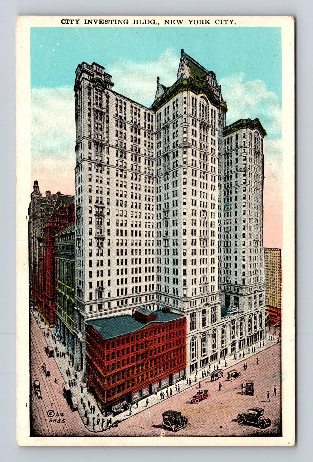 New York City NY, City Investing Building, Antique Vintage Souvenir Postcard