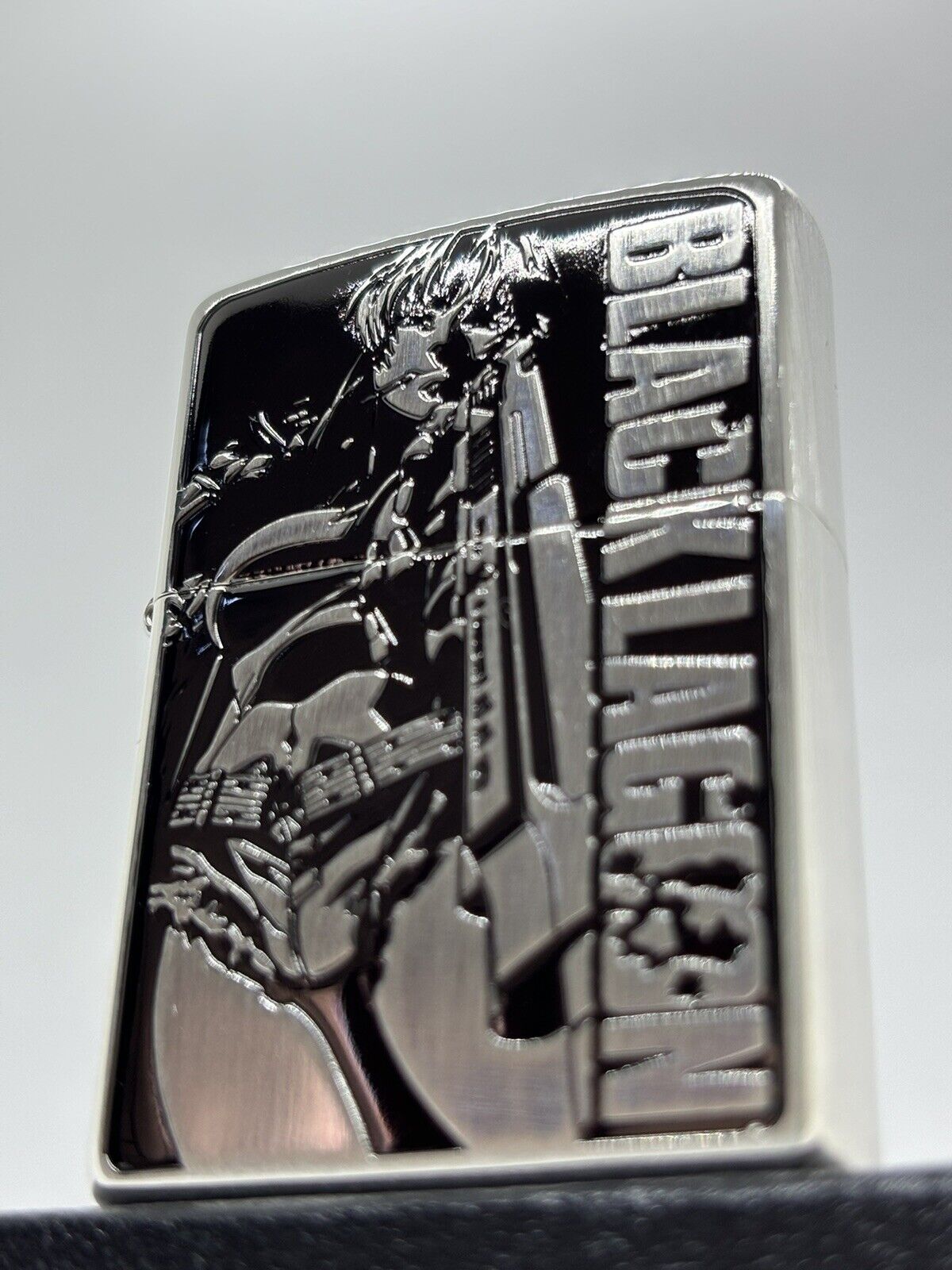 Zippo lighter Black Lagoon Revy Silver Brass Double Sided Processing Levi Japan