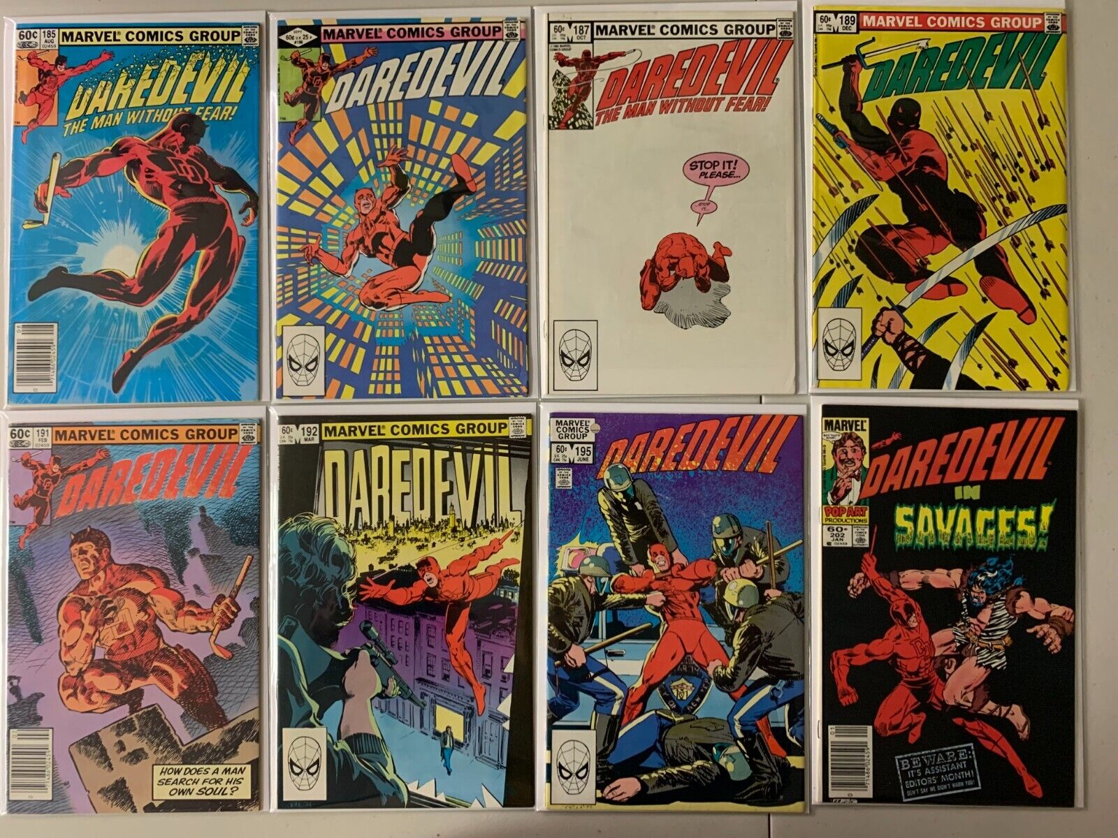 Daredevil 1st series comics lot #185-269 37 diff avg 6.0 (1982-89)