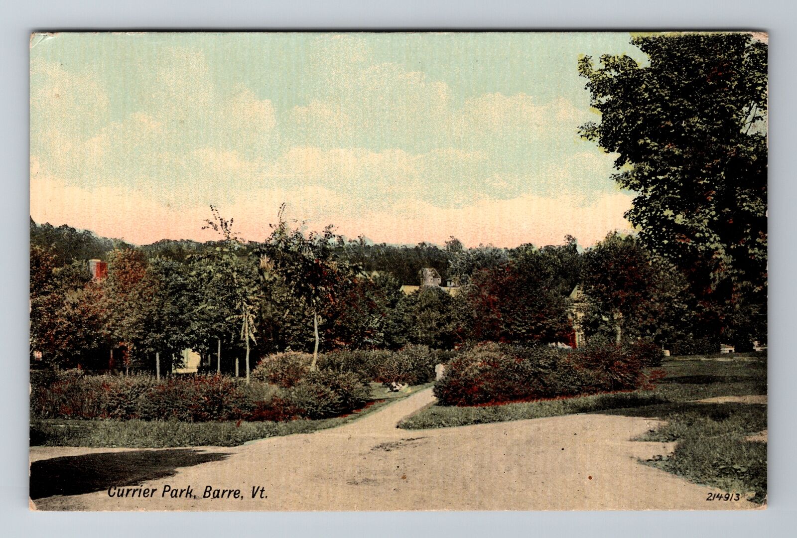 Barre VT-Vermont, Currier Park, Antique, Vintage Souvenir Postcard