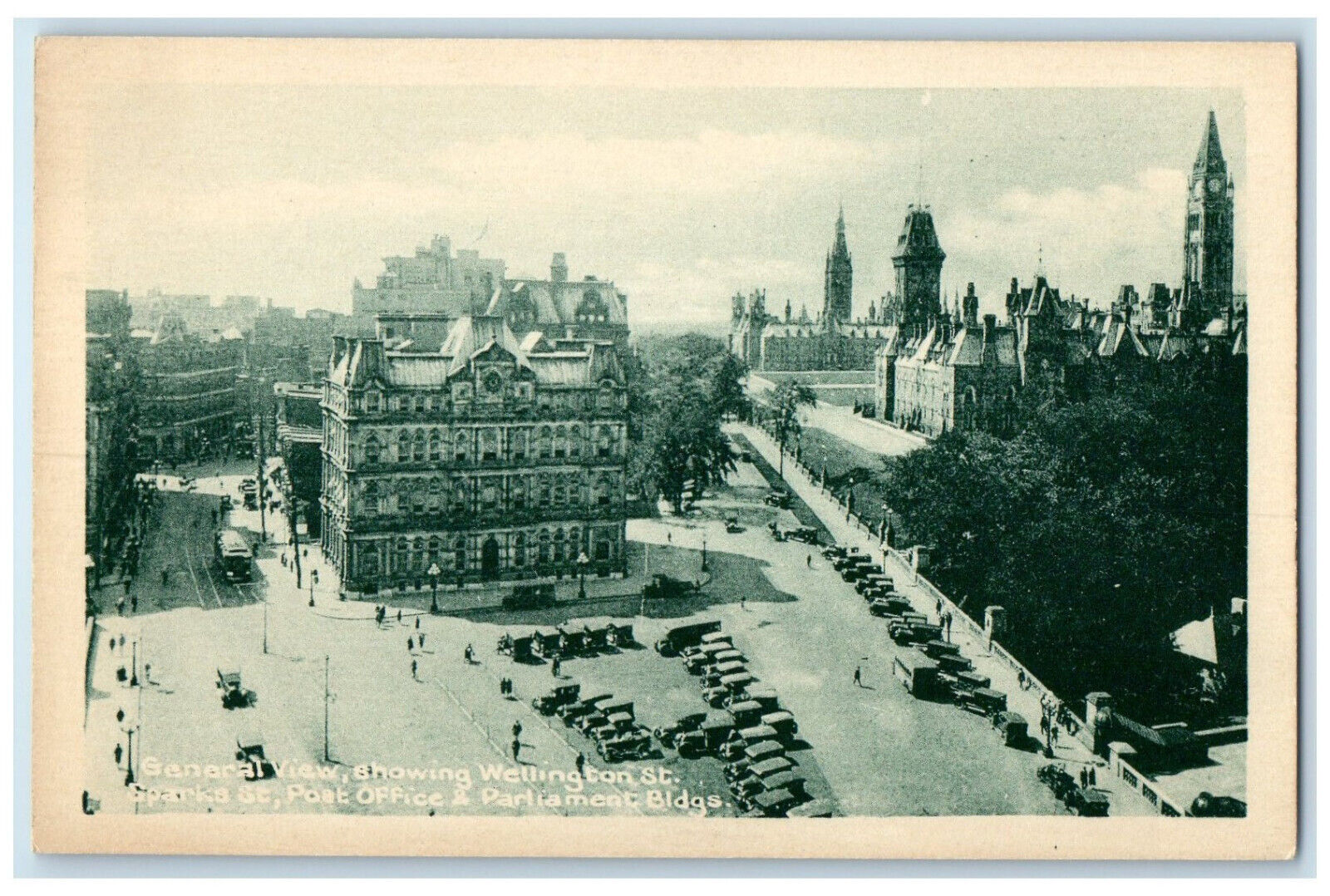 c1930's General View Wellington St. Post Office Ottawa Canada Postcard