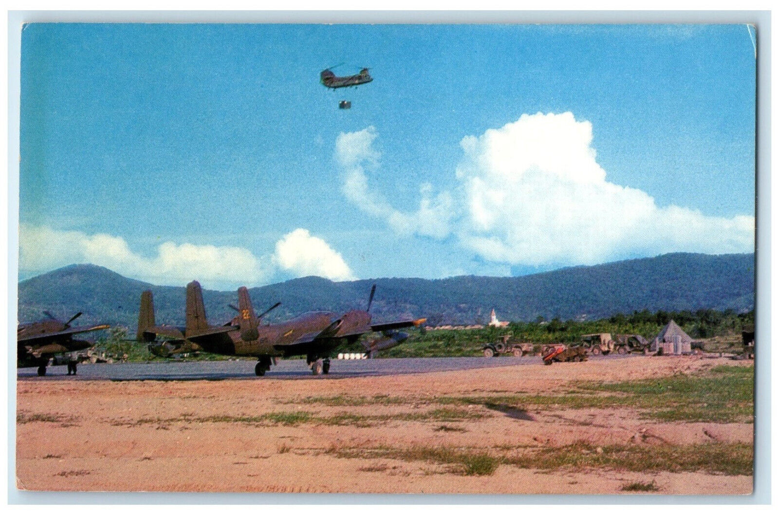 c1960's An-Khe Airfield 1st Cav. Airmobile Vietnam Vintage Unposted Postcard