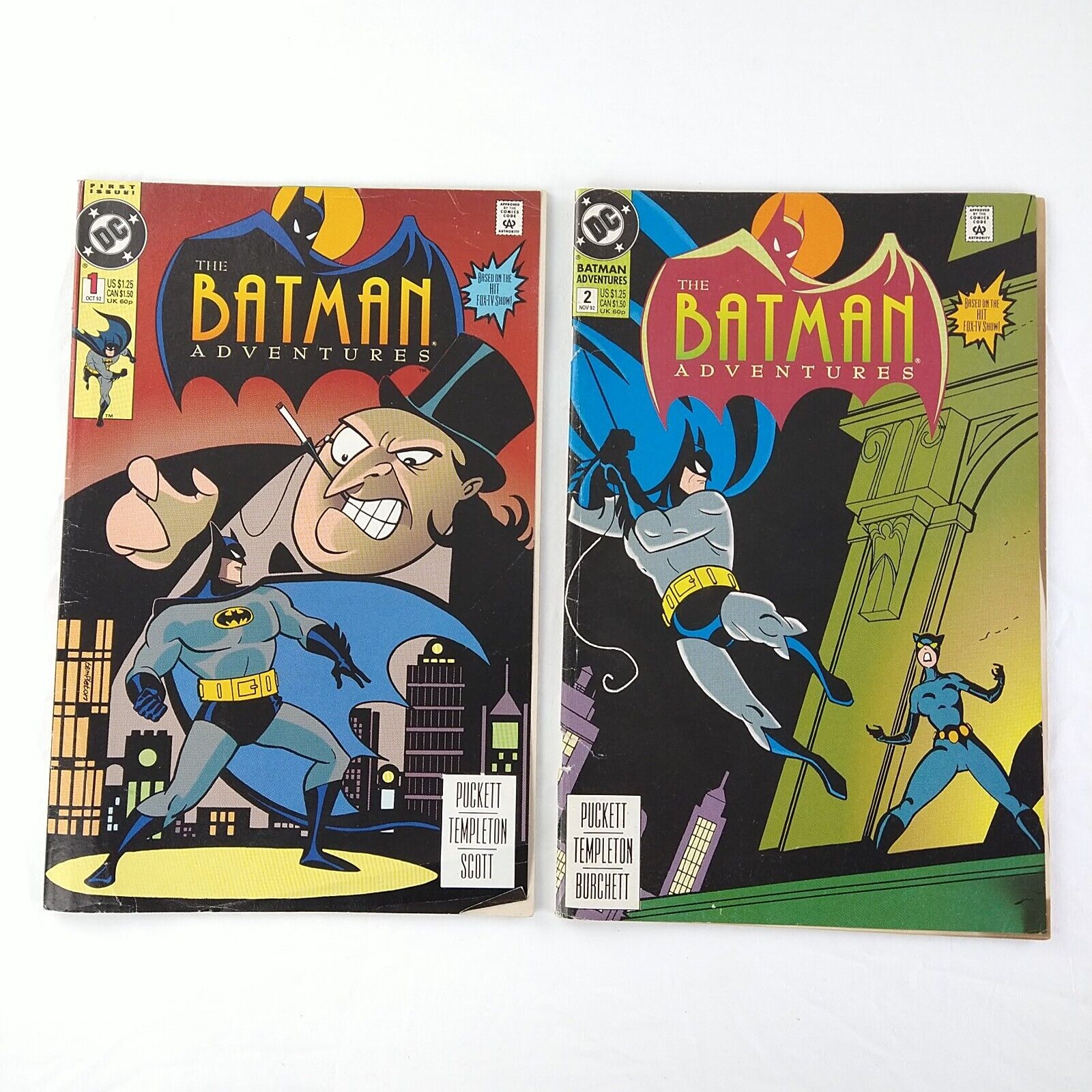 The Batman Adventures #1 #2 Lot Catwoman Penguin (1992 DC Comics) DCAU