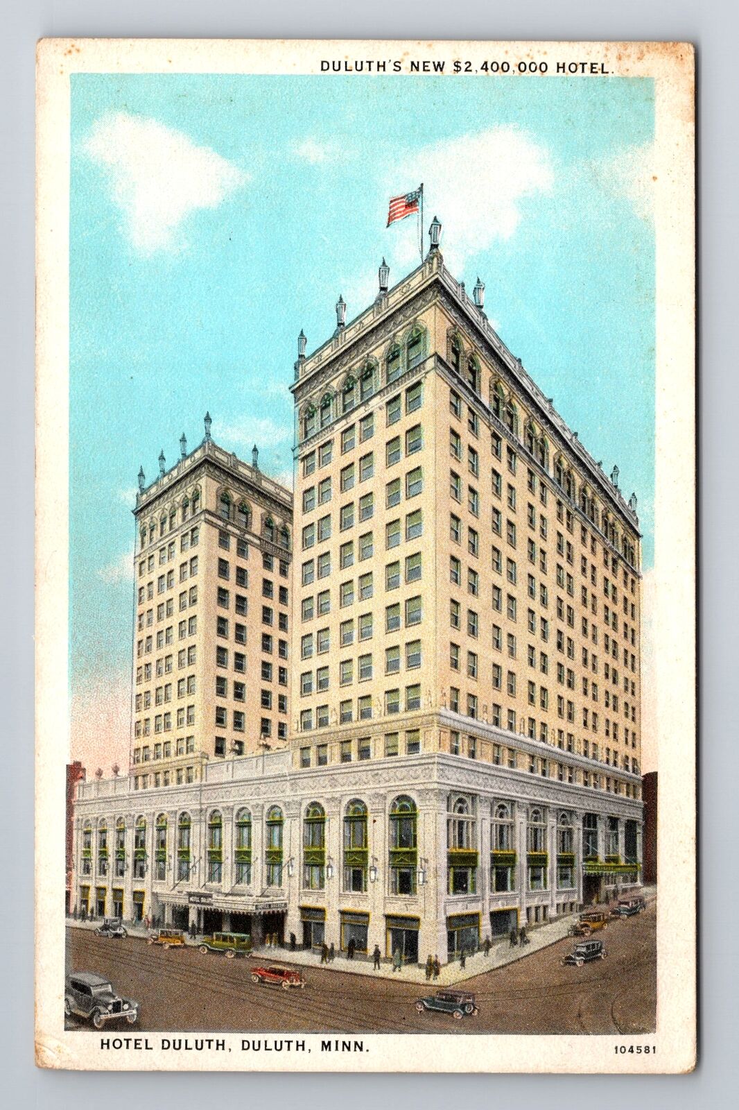 Duluth MN-Minnesota, Hotel Duluth, Advertising, Vintage Souvenir Postcard