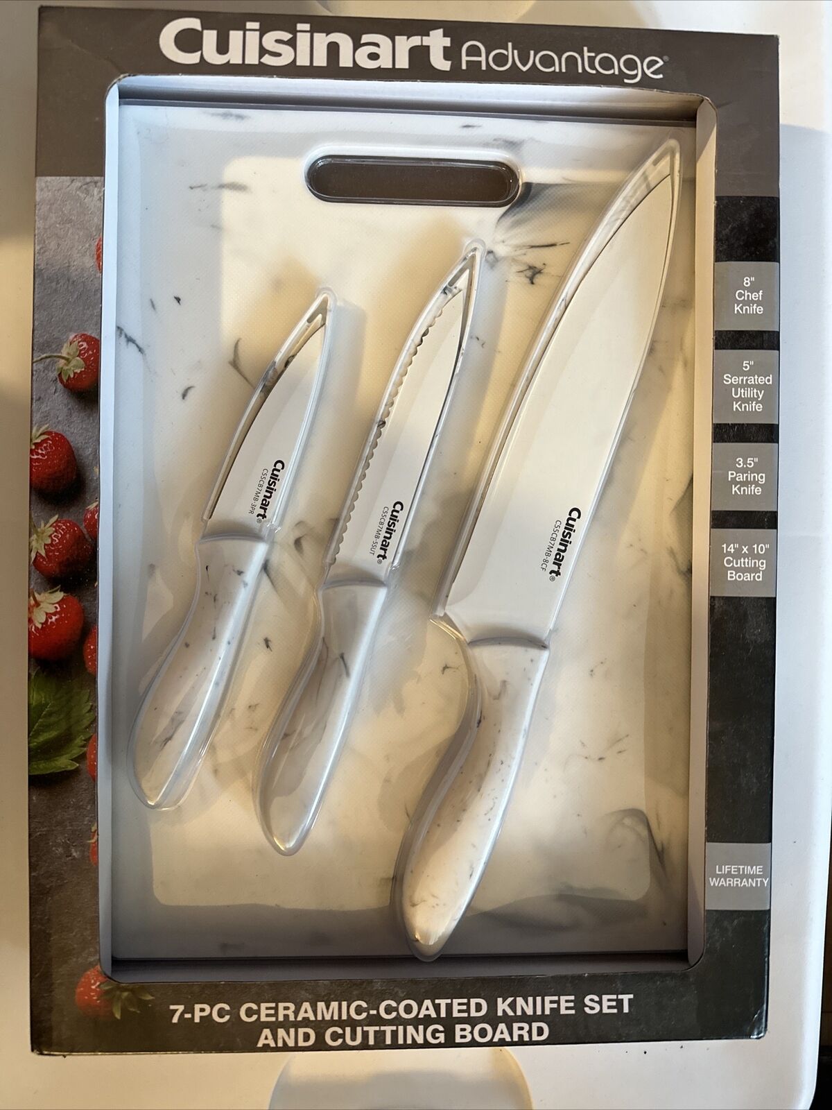 Cuisinart Advantage 7-pc. Marble Cutting Board & Cutlery Set NEW IN BOX