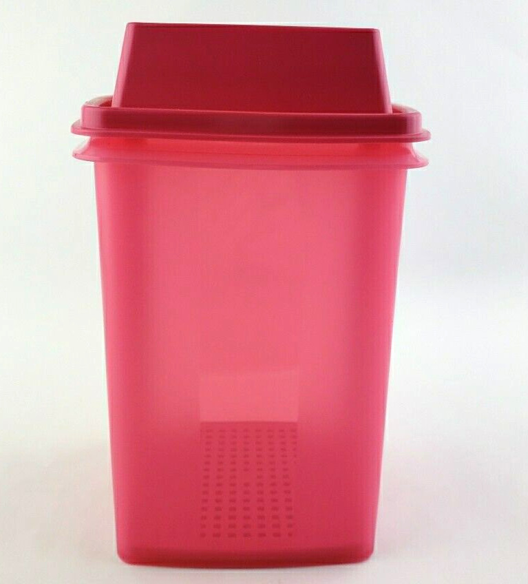 Tupperware Pick A Deli Large Square Pickle Keeper Set Pink NEW