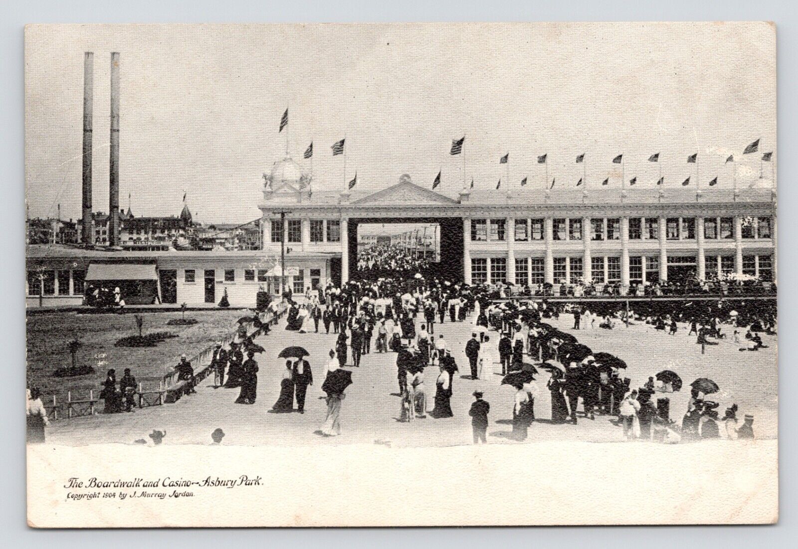Boardwalk Casino Asbury Park People c1904 VTG Undivided Back Unposted Postcard