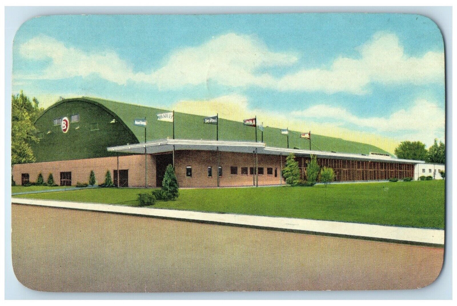 1954 Bradley University Robertson Memorial Fieldhouse Peoria Illinois Postcard