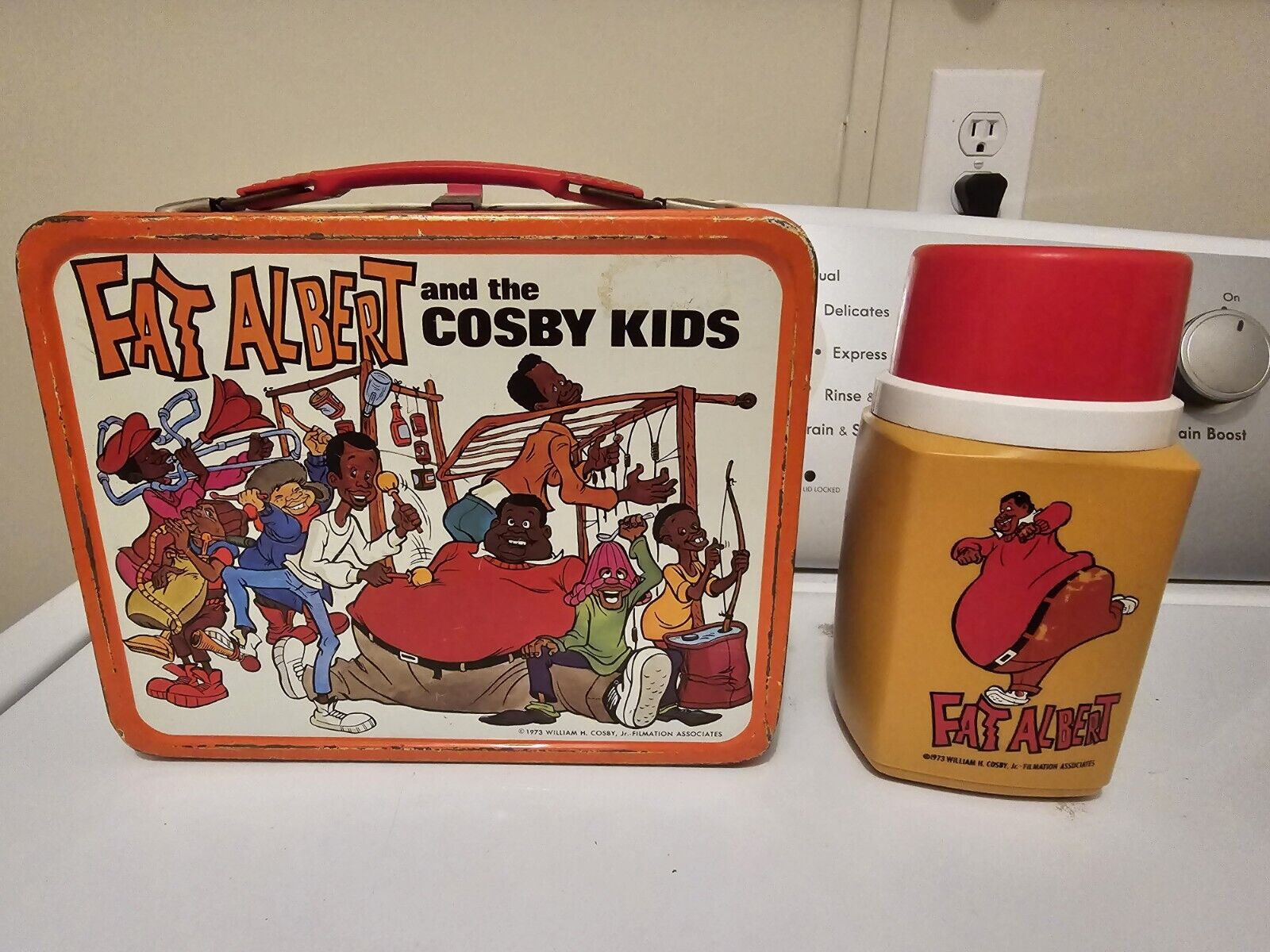 Vintage 1973 Fat Albert and The Cosby Kids Metal Lunchbox with Thermos