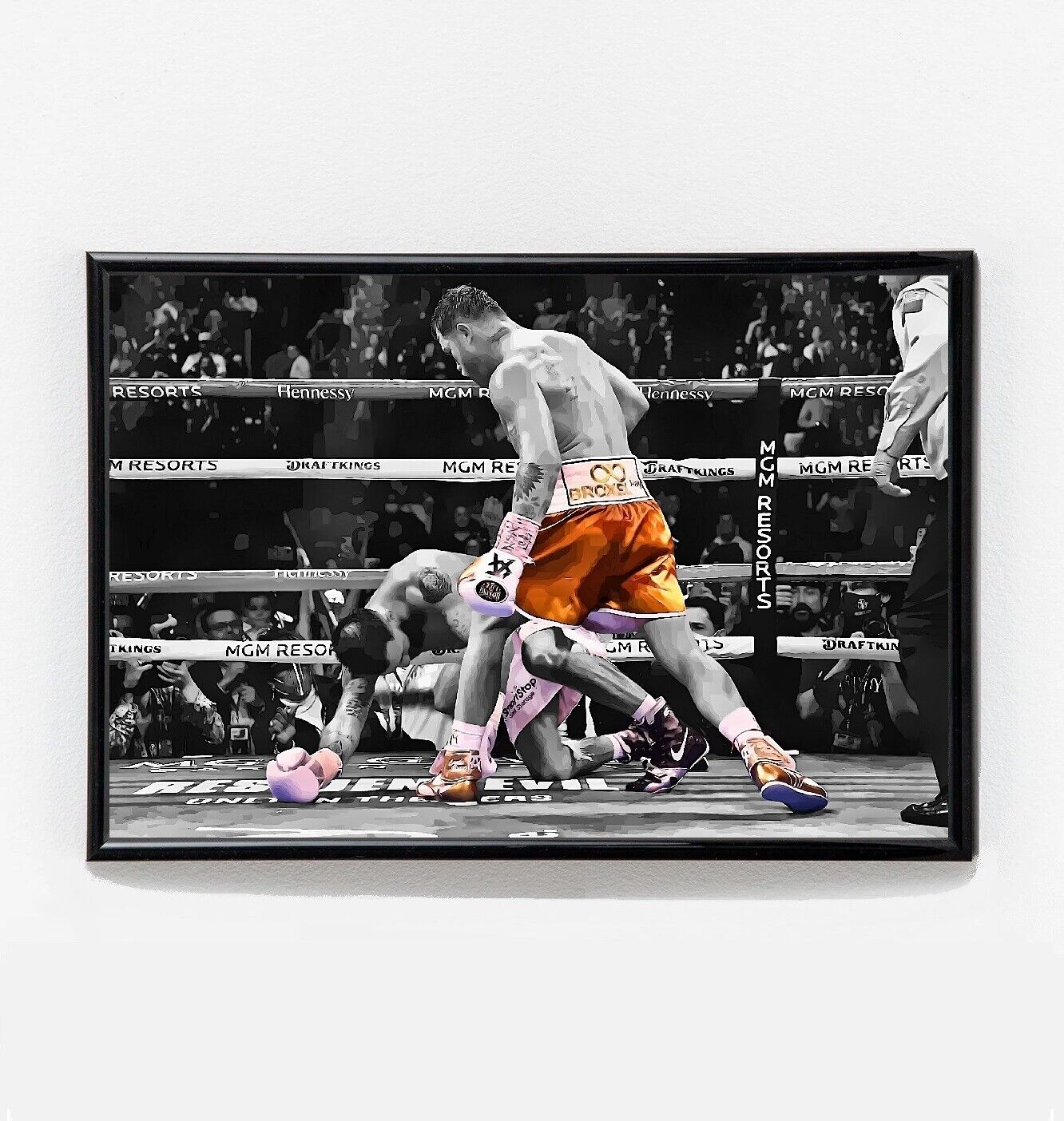 Saul Canelo Alvarez vs Caleb Plant KO Fight Poster Boxing Original Art - NEW USA