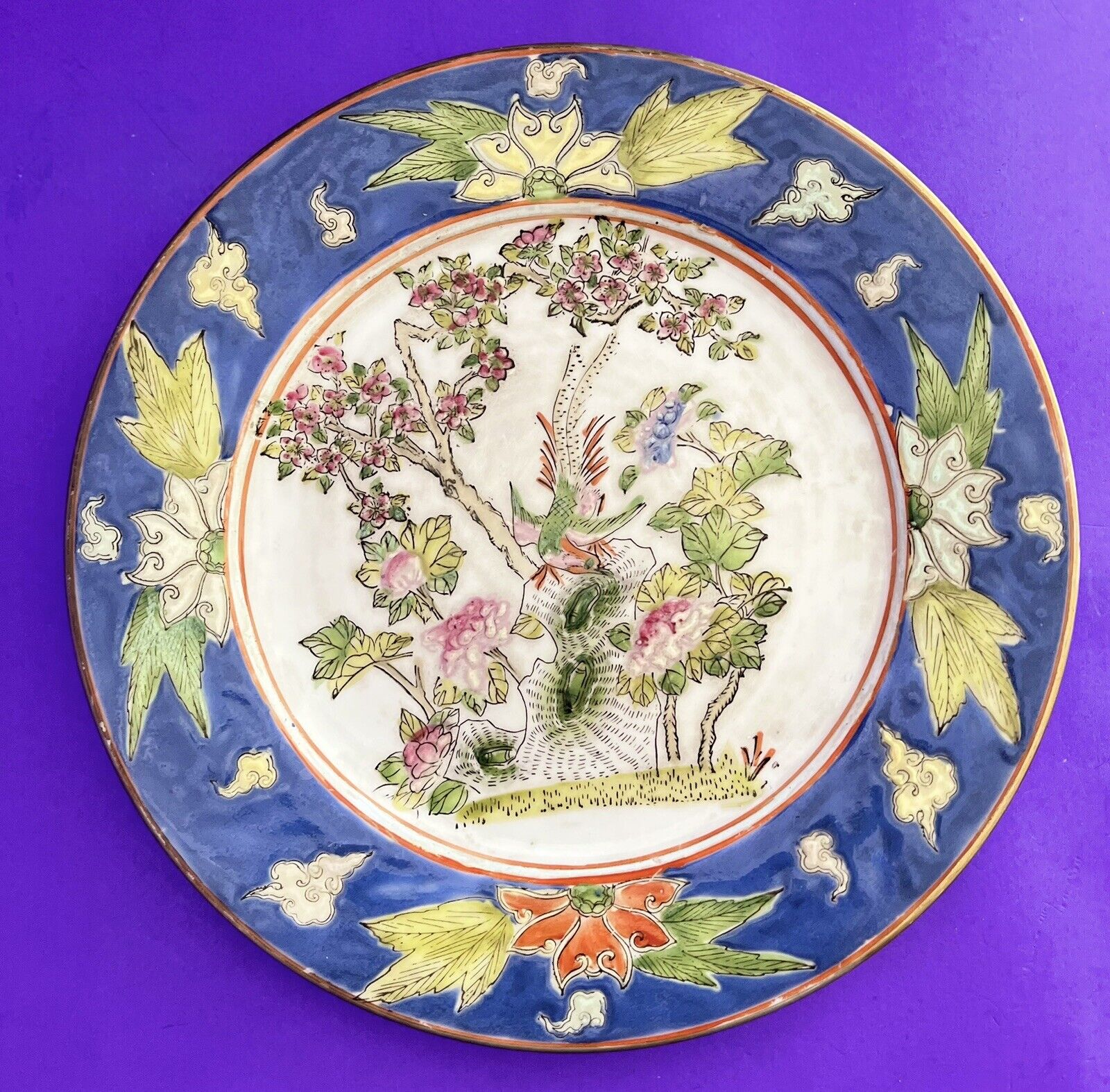 VTG Chinese Porcelain & Enamel Decorative Plate Hand Painted Quing Tongzhi SALE