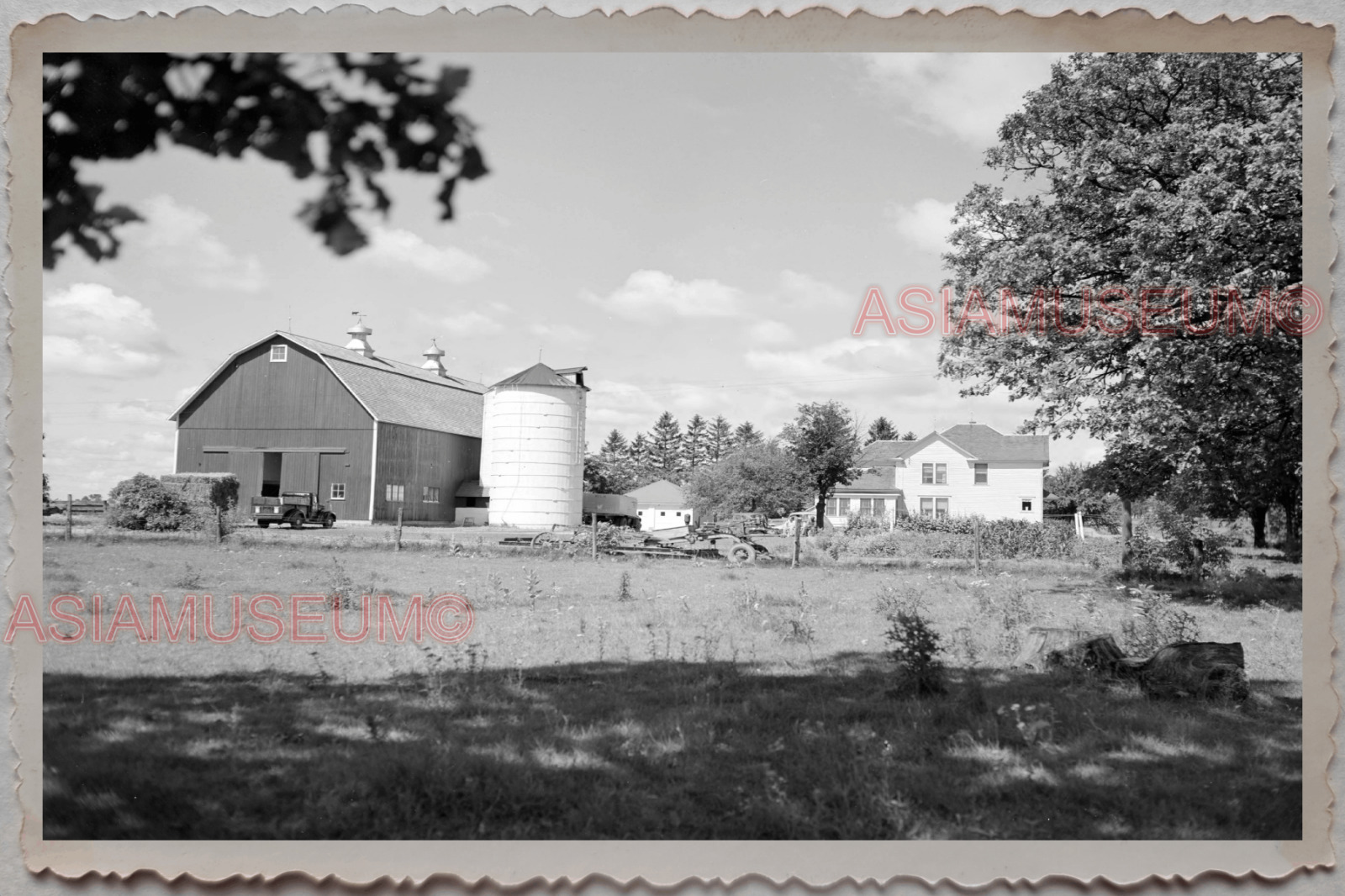 50s HUNTLEY MCHENRY KANE ILLINOIS FARM HOUSE BARN VINTAGE USA Photograph 8218