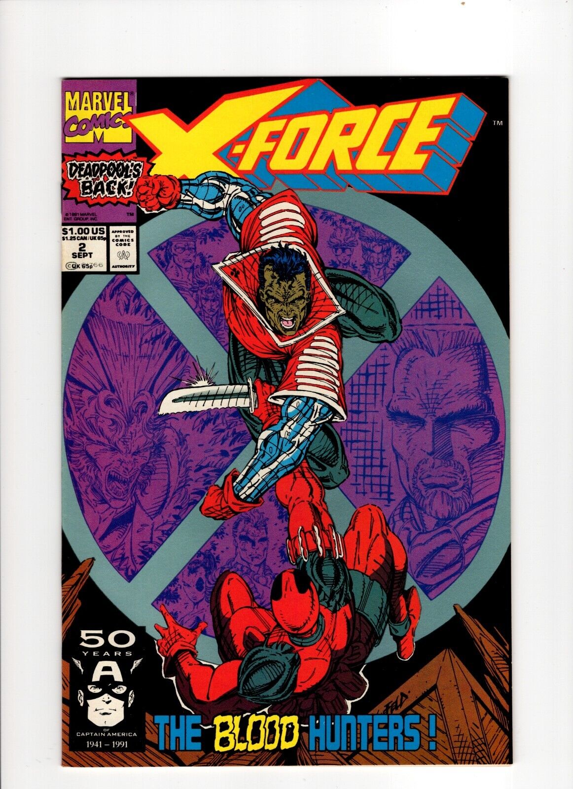 X-FORCE #2 (1991): Key- 2nd App. Deadpool: High Grade