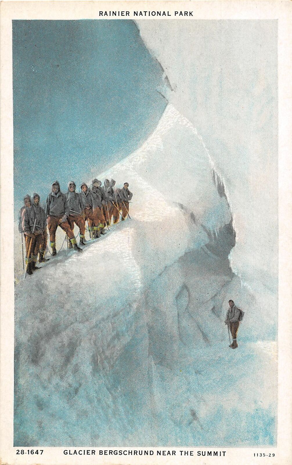 J25/ Rainier National Park Washington Postcard c1910 Bergschrund Glacier 26