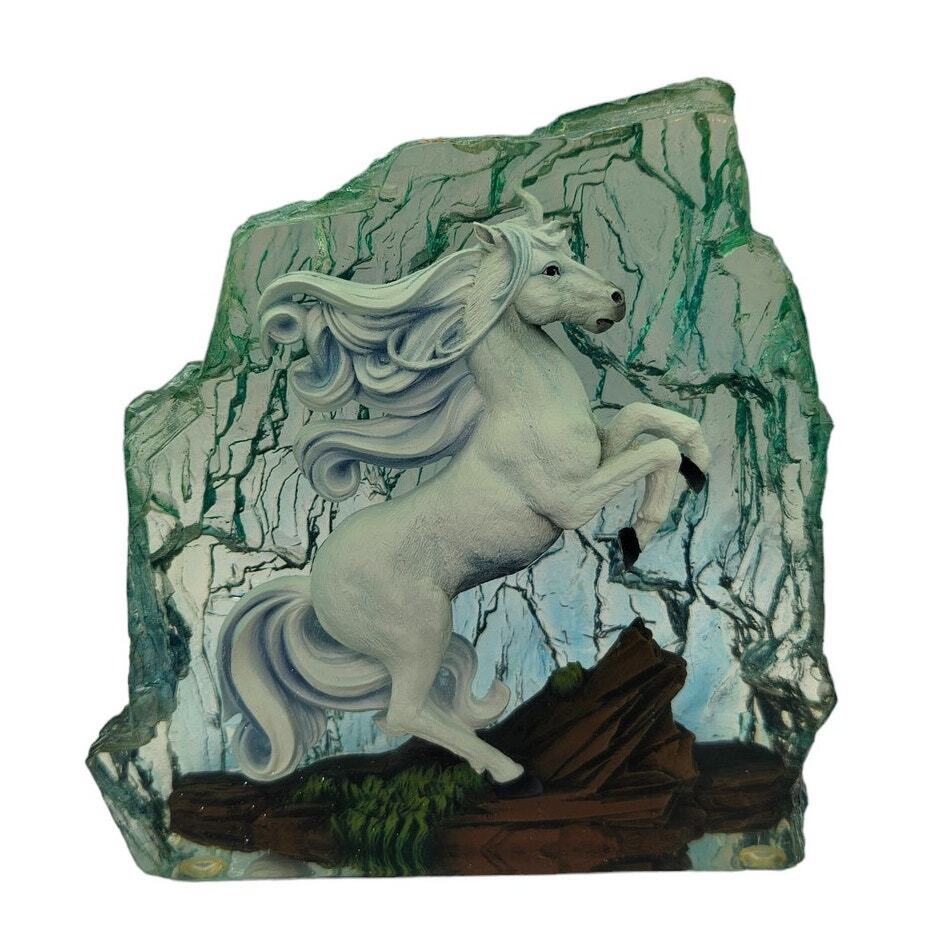White Horse Unicorn Figurine In Clear Resin By Westland Giftware