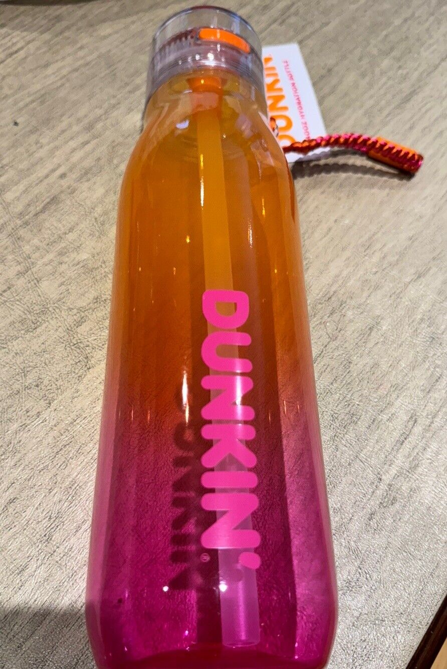 Dunkin Donuts 40oz Pink/orange Hydration Bottle, Summer 2024 New Release